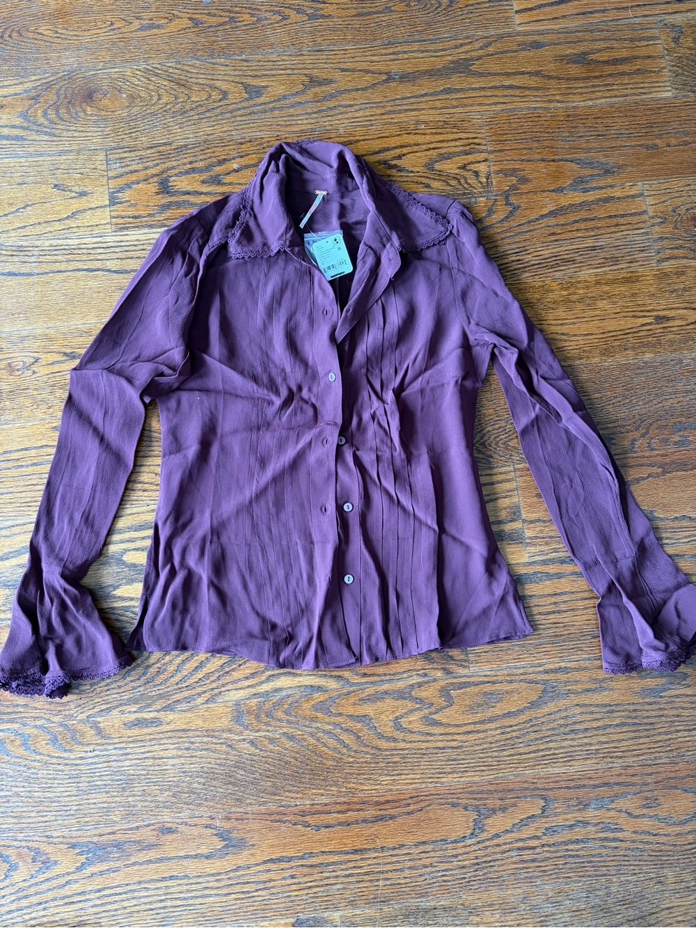 Free People - Melrose Top CHOCOLATE GRAPE - size S